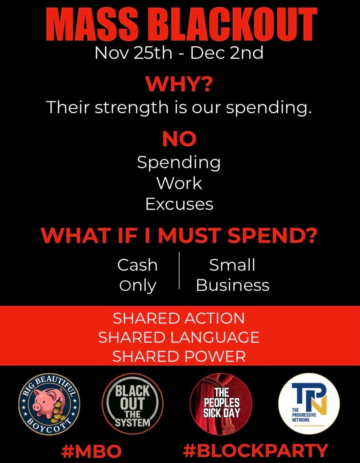 Black Out the System 11/25-12/2